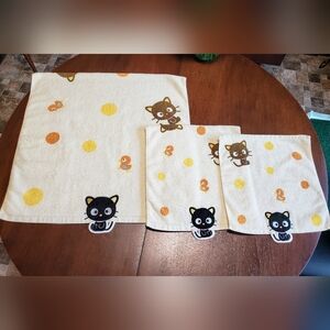 Vintage 2005 Chococat Bath Towel, Hand towel & Wash Cloth Set